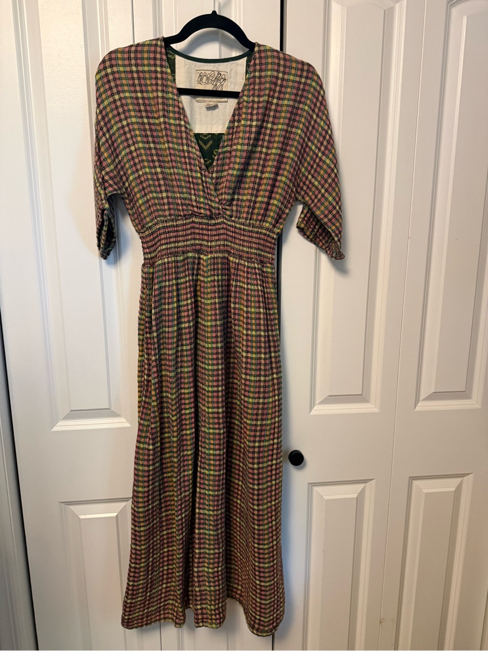 Ace & Jig Lightweight Double Gauze Multi-Color Check Midi Dress